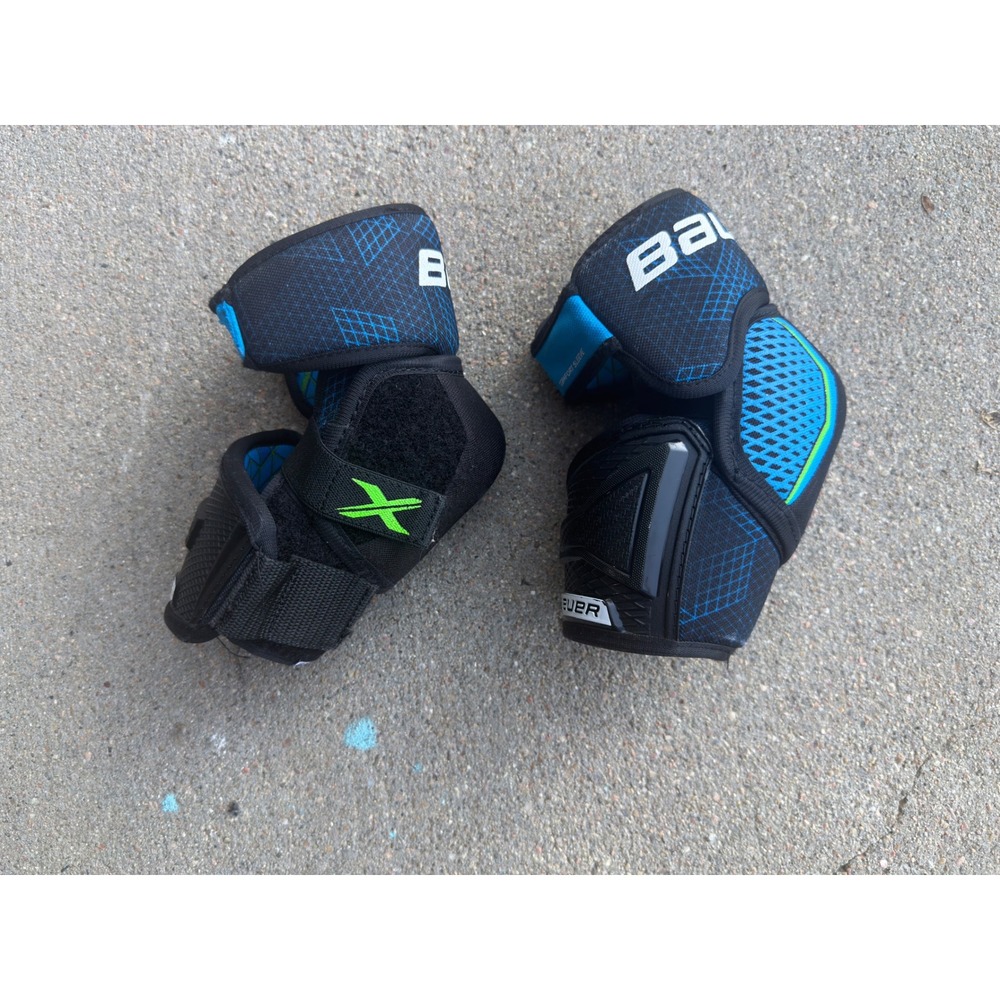 Bauer X Junior Small Hockey Elbow Pads Black Blue Protective Gear JR Small